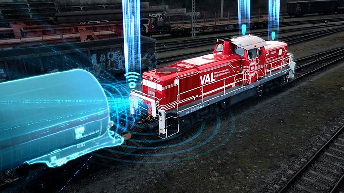 Darstellung einer digitalen Rangierlokomotive