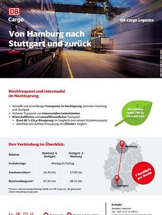 Flyer Shuttle Hamburg-Stuttgart