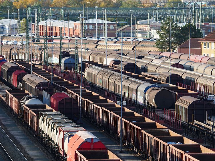 View on the shunting yard in Nürnberg