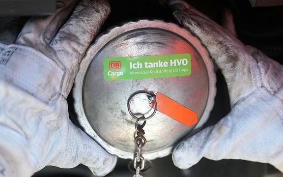 Tankdeckel mit der Aufschrift "Ich tanke HVO"