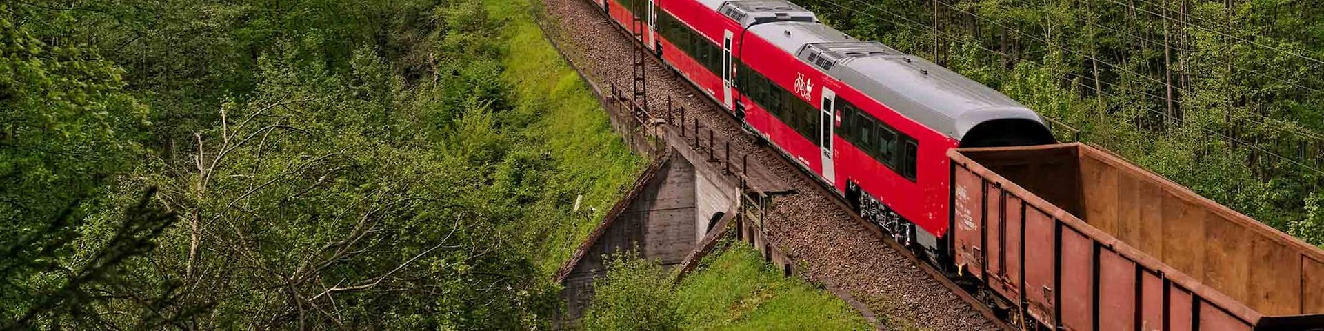 A freight train transports Talgo's new long-distance trains from Spain to Denmark.