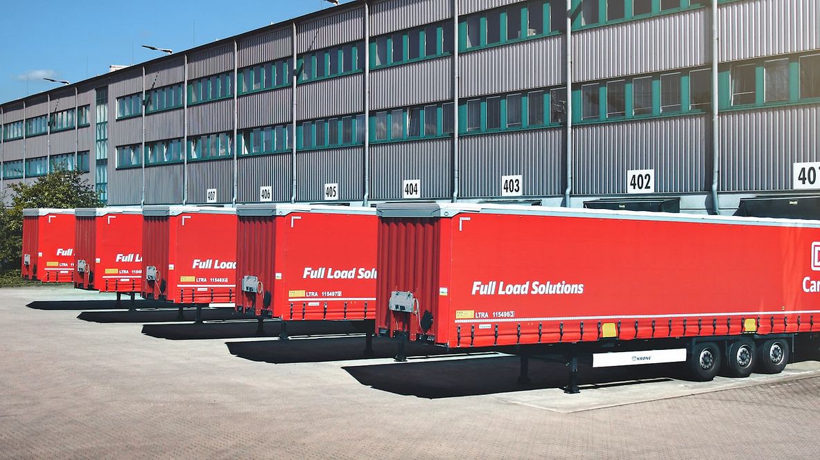 Truck standing at a loading ramp.