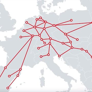 Stilisierte Karte des Automotive RailNet