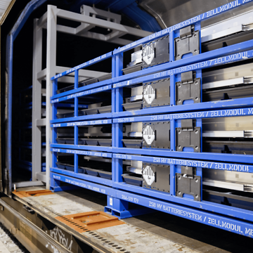 Batteries in a sliding-wall wagon