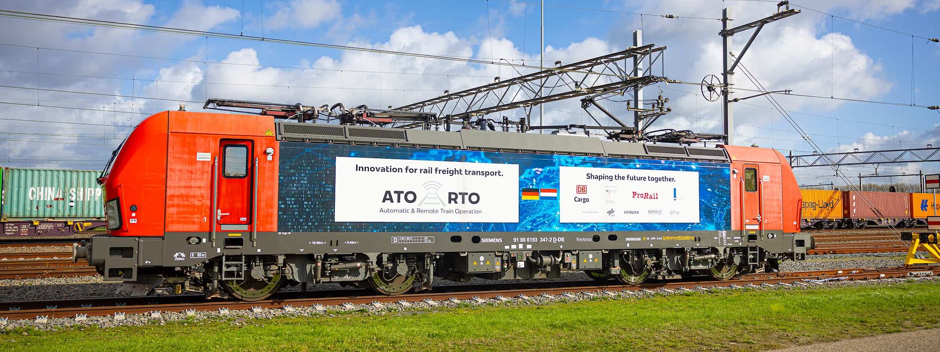 DB Cargo locomotive for testing ATO and RTO in rail freight transport, class 193