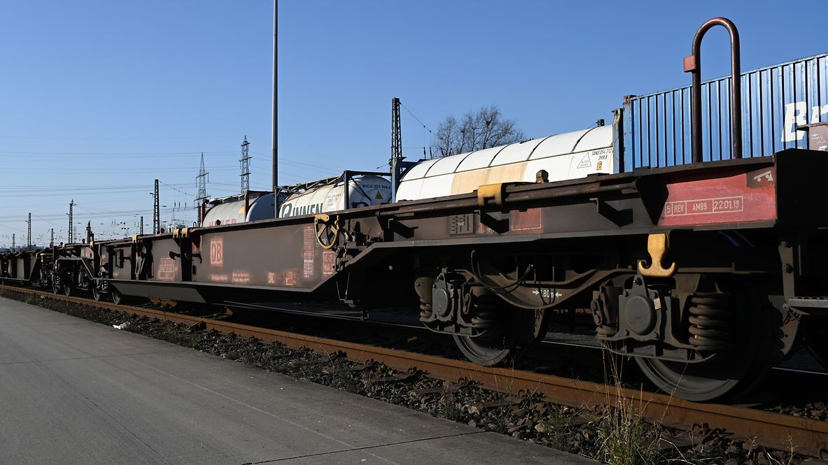 Container wagons are ready for transport.