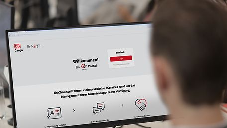 Home page of DB Cargo’s link2rail customer portal