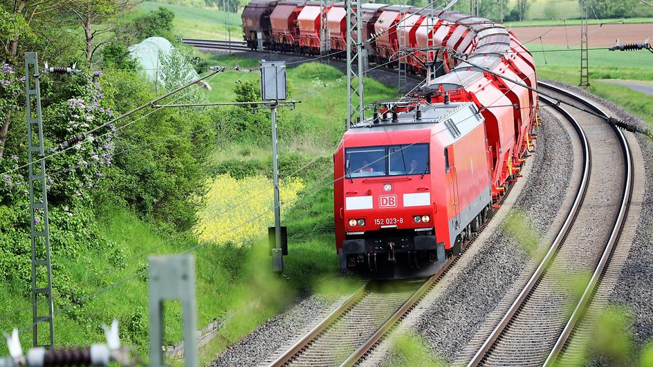 Moving freight train