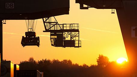 Container and cranes at sea port.