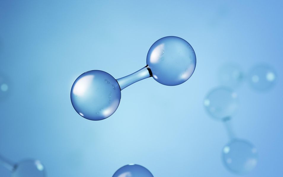 Depiction of a hydrogen molecule