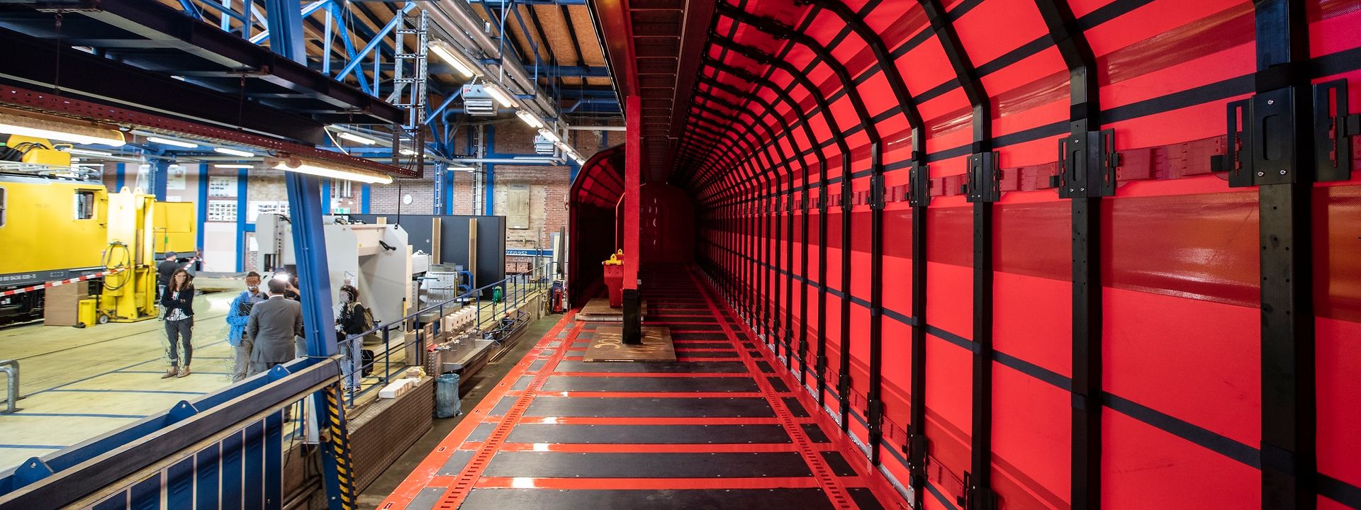 Inside view of an opened freight m2 wagon
